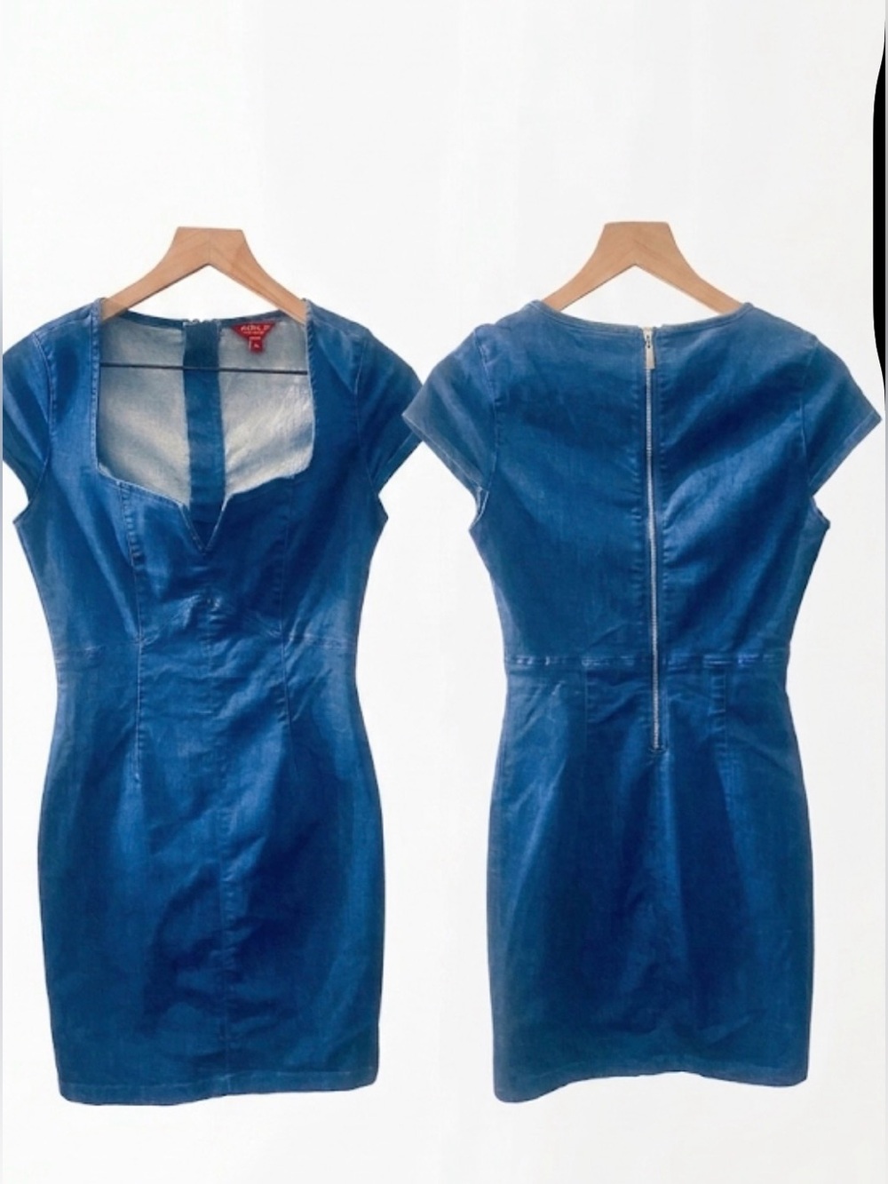 Classic Blue Denim Sheath Dress